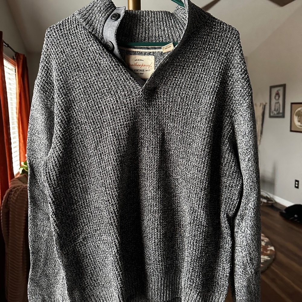 Weatherproof Men's Charcoal V-Neck Sweater